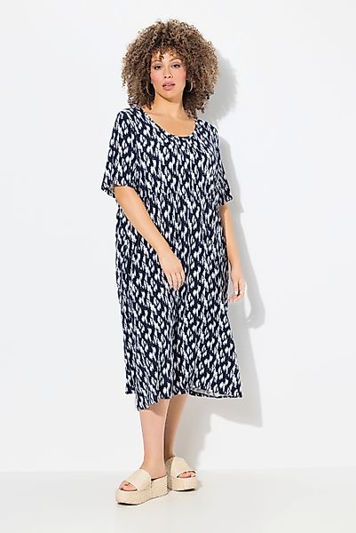 Ulla Popken Jerseykleid Jersey-Midikleid Tupfen Biesen günstig online kaufen