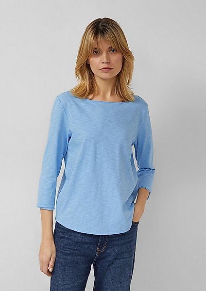 s.Oliver 3/4-Arm-Shirt T-Shirt Shirt mit Flammgarnstruktur und 3/4-Ärmeln günstig online kaufen