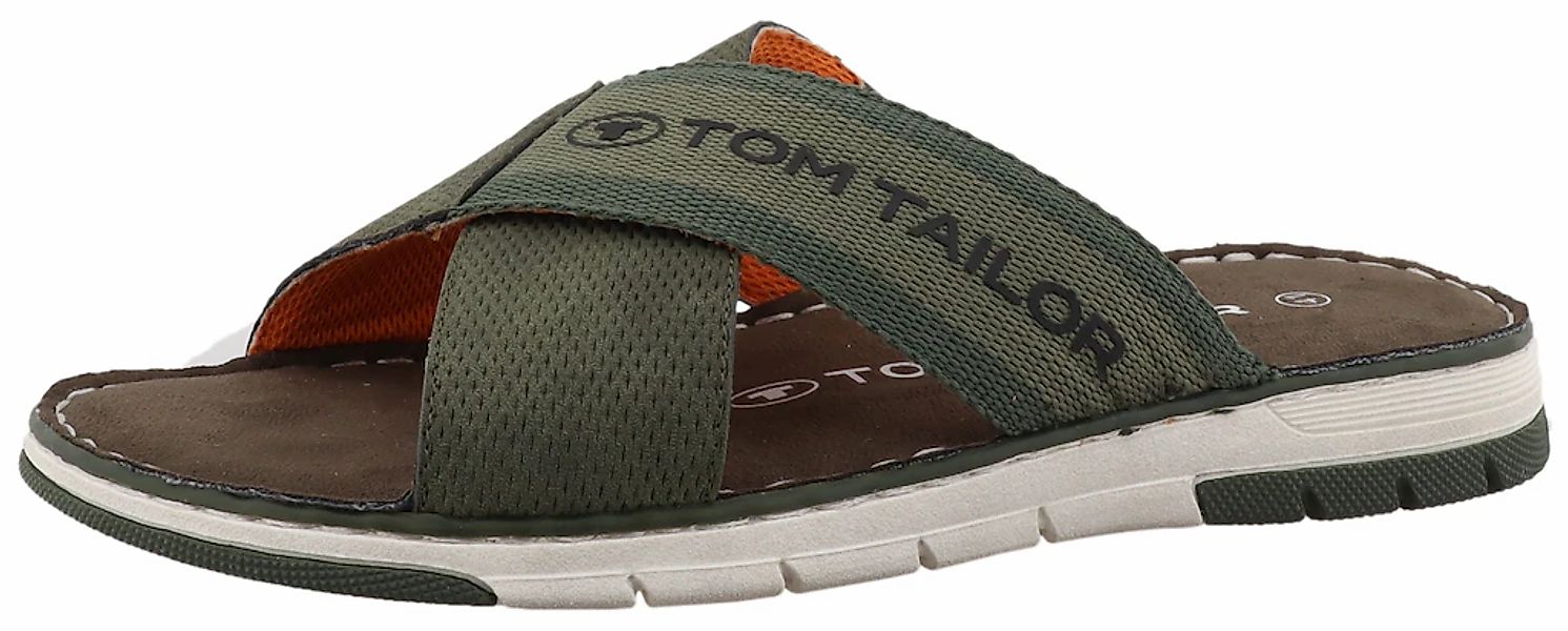 TOM TAILOR Pantolette, Sommerschuh, Schlupfschuh, Bequemschuh mit plakative günstig online kaufen