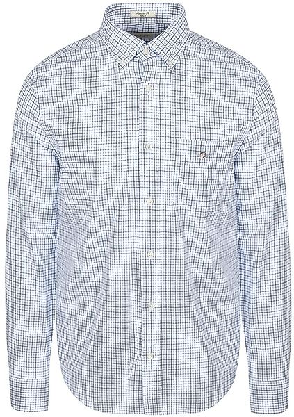 Gant Casual Hemd Poplin Blau kariert - Größe XL günstig online kaufen