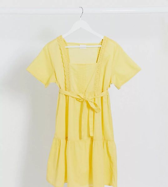 Mamalicious – Gestuftes Hängerkleid in Gelb günstig online kaufen