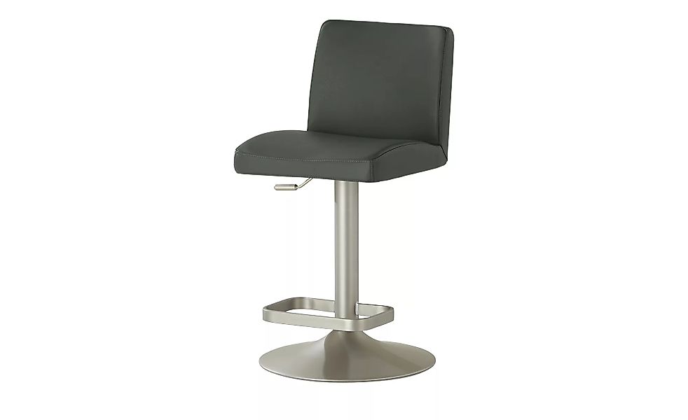 Leder-Barhocker - grau - 44 cm - 36 cm - Stühle > Barhocker - Möbel Kraft günstig online kaufen