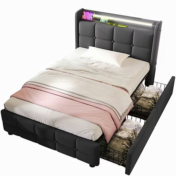 BlingBin Einzelbett Polsterbett (1-tlg., Stauraumbett 90x200cm mit aufladen günstig online kaufen