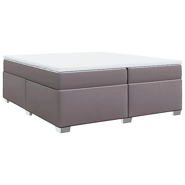 vidaXL Boxspringbett mit Matratze Grau 200x200 cm Kunstleder 3285227 günstig online kaufen