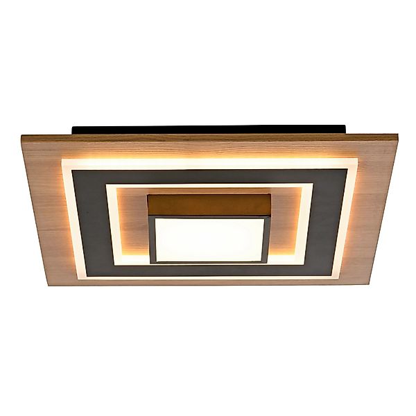 Just Light LED-Deckenleuchte Tola 7,2 cm x 40 cm x 40 cm Schwarz günstig online kaufen