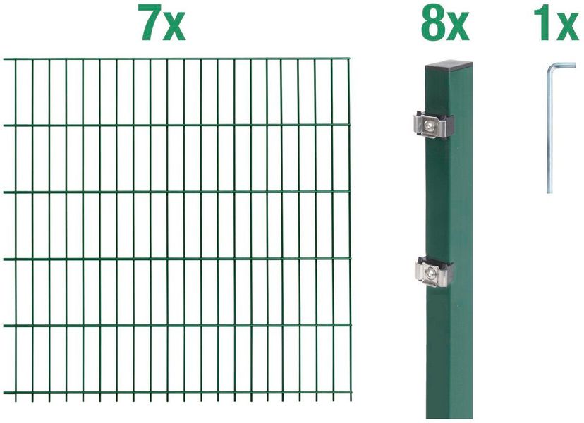 Alberts Doppelstabmattenzaun Grundset, (Set), Höhe: 80-160 günstig online kaufen