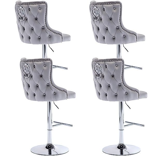 WAHSON OFFICE CHAIRS Barhocker höhenverstellbar Barstuhl aus Samt mit Löwen günstig online kaufen