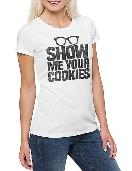Urban Backwoods Print-Shirt Show Me Your Cookies Damen T-Shirt Fun Binary C günstig online kaufen
