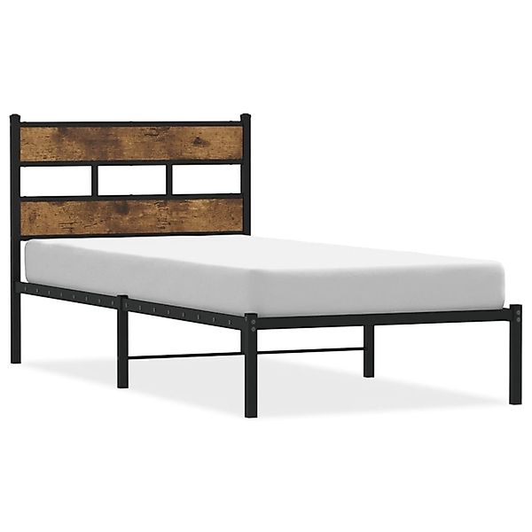 vidaXL Bett Metallbett ohne Matratze Räuchereiche günstig online kaufen