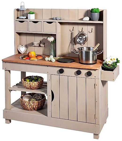 MUDDY BUDDY® Outdoor-Spielküche Explorer Holz, Matschküche, warmgrau günstig online kaufen