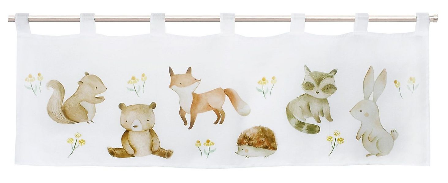 Delindo Lifestyle Scheibengardine Bistrogardine mit schlaufen, Waldtiere, 4 günstig online kaufen