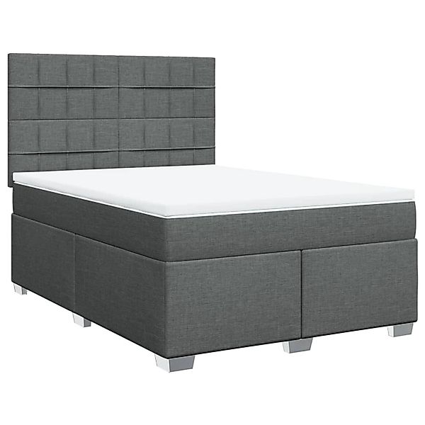 vidaXL Boxspringbett mit Matratze Dunkelgrau 140x200 cm Stoff2100020 günstig online kaufen