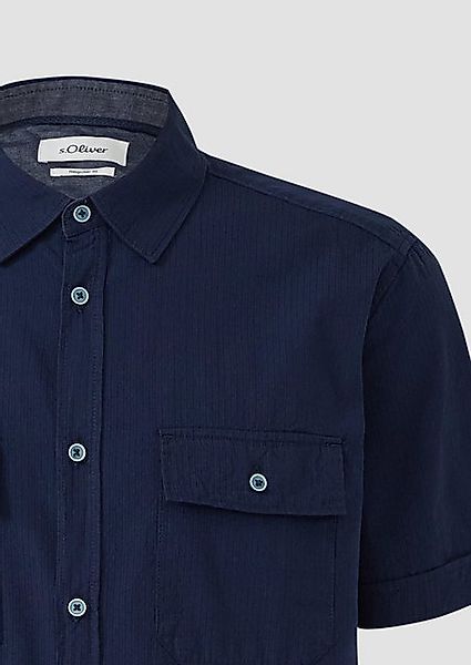 s.Oliver Kurzarmhemd Regular Fit: Kurzarmhemd mit Strukturstreifen und Kent günstig online kaufen