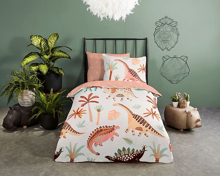 good morning Babybettwäsche "Dino" 2 Stk. tlg. 100% Baumwolle, 120x150, Rei günstig online kaufen