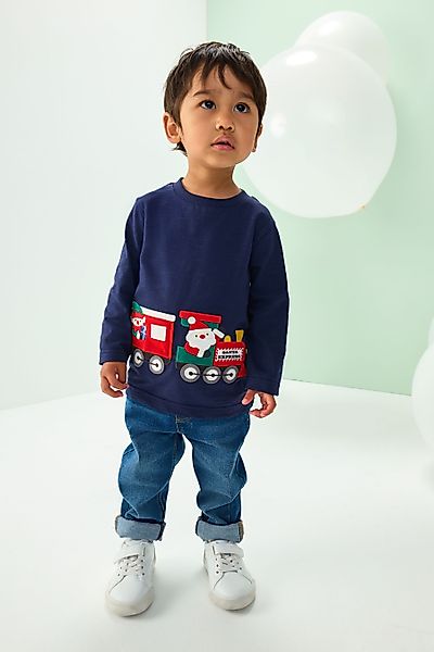 Next Langarmshirt Weihnachtliches, langärmeliges T-Shirt (1-tlg) günstig online kaufen