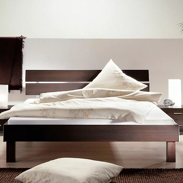 Doppelbett in Wenge Dekor Schlafzimmer günstig online kaufen