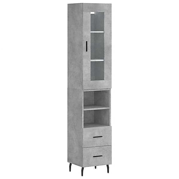 vidaXL Highboard Betongrau 34,5x34x180 cm Holzwerkstoff 3199317 günstig online kaufen
