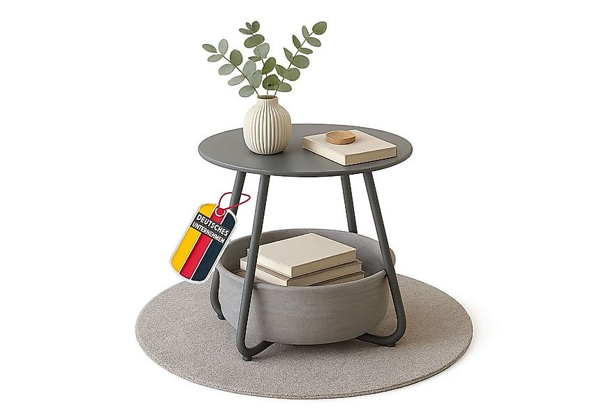 Coemo Wohnzimmertisch KOSI, Grau Metallgestell Couchtisch mit Aufbewahrungs günstig online kaufen