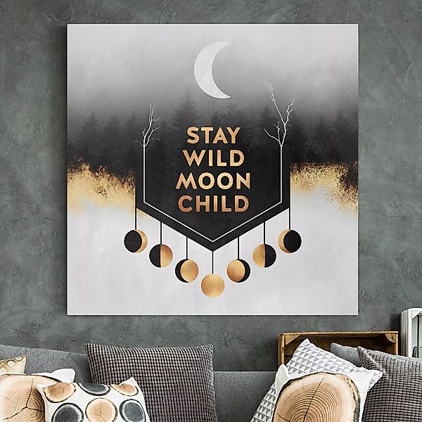 Leinwandbild Abstrakt - Quadrat Stay Wild Moon Child günstig online kaufen