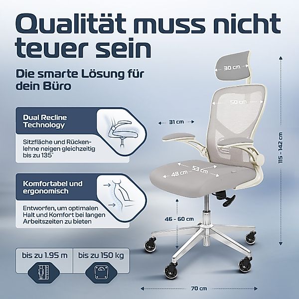 CLOUVOU Bürostuhl SmartSeat, Schreibtischstuhl, ergonomisch, Chefsessel, günstig online kaufen