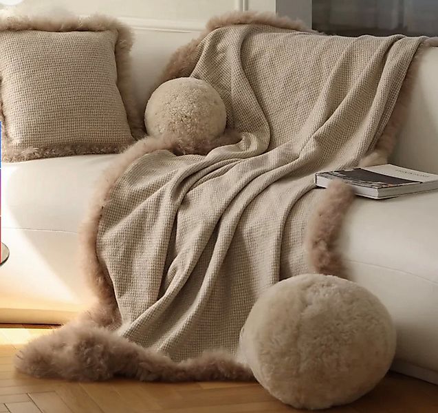 Wohndecke Sofadecke Tagesdecke Überwurfdecke Wolldecke Luxus 100 % Merinowo günstig online kaufen