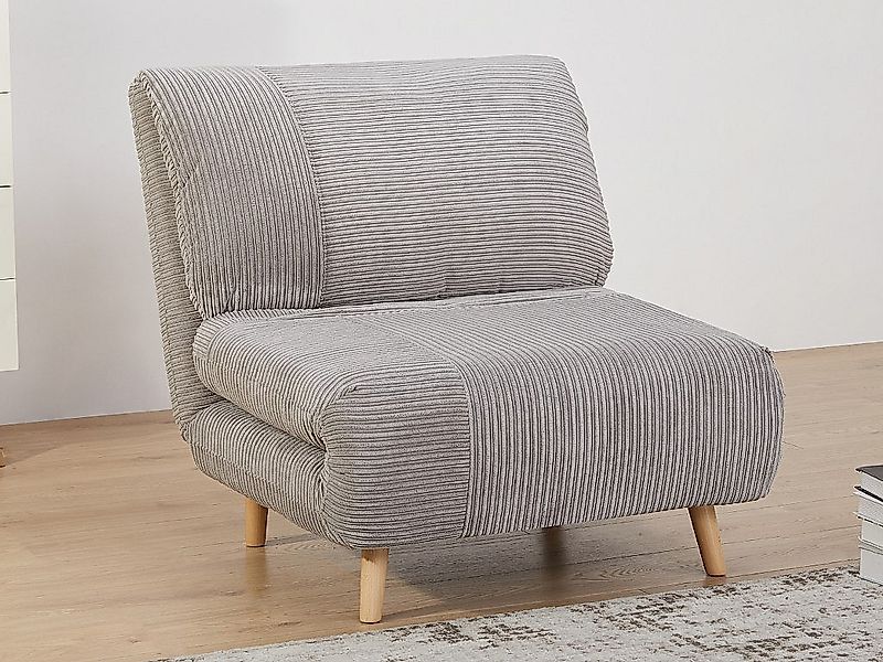 Schlafsessel - Cord - Hellgrau - PALULA günstig online kaufen