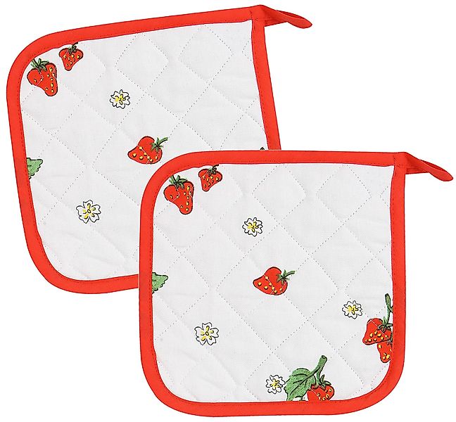 Kracht Topflappen Erdbeere, (2-tlg., 2-teilig), 2er günstig online kaufen