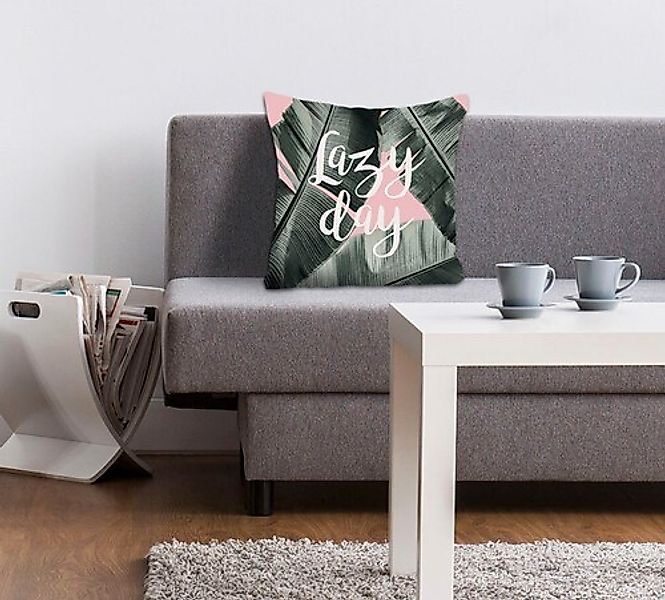 queence Dekokissen »Lazy Day«, Kissenhülle,Lazy Day,Federn,Ruhig,Entspannt, günstig online kaufen