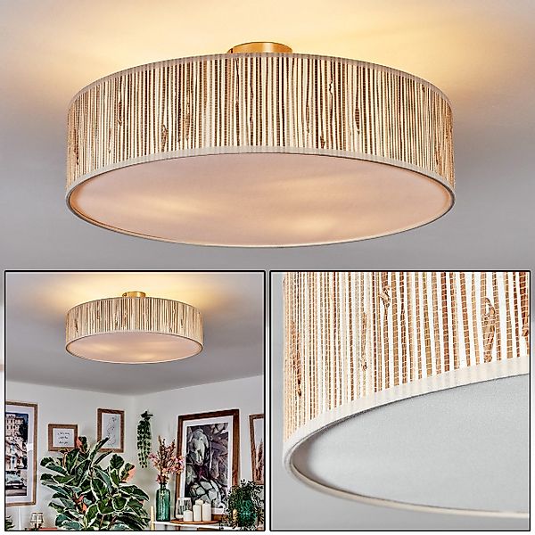 hofstein Deckenleuchte Deckenlampe aus Metall/Seegras/Stoff/Kunststoff in günstig online kaufen