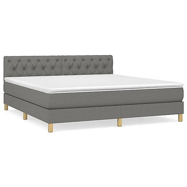 Vidaxl Boxspringbett Mit Matratze Dunkelgrau 160x200 Cm Stoff günstig online kaufen