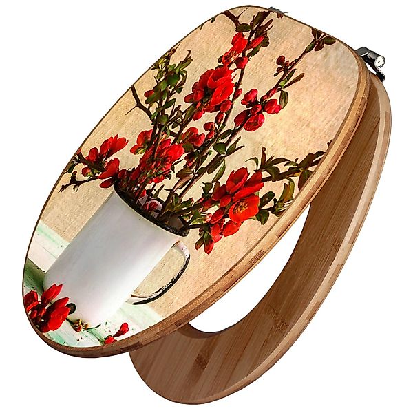 Banjado Design WC Sitz Bambus Toilettendeckel Toilettensitz Bambus Holz Klo günstig online kaufen