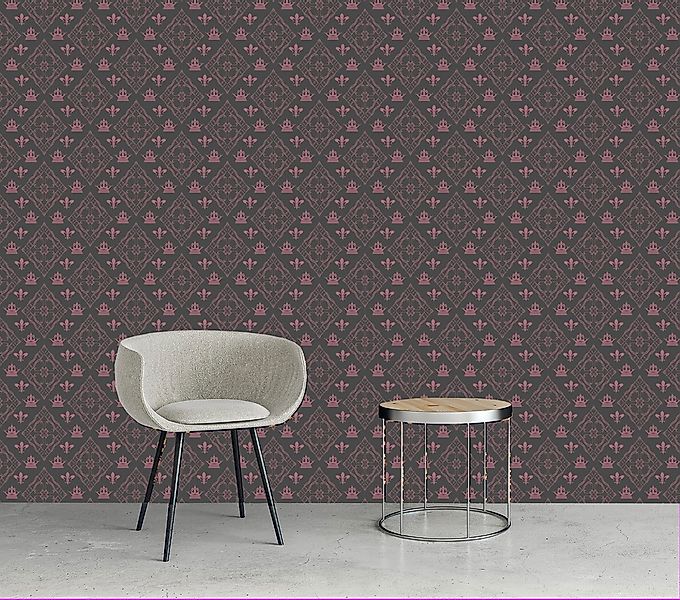 queence Vinyltapete »Klaudia«, bedruckt-Barock-Antikoptik-Kunst, 90x250cm, günstig online kaufen