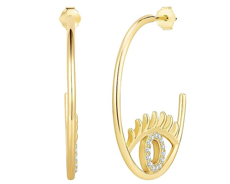 Glanzstücke München Paar Creolen Allsehendes Auge gelbgold, mit Zirkonia günstig online kaufen