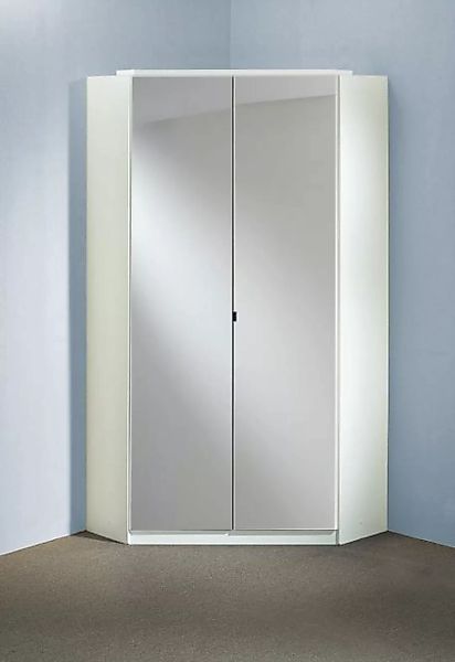 Eckkleiderschrank mit Spiegel Weiß 95x95 cm CLACK günstig online kaufen