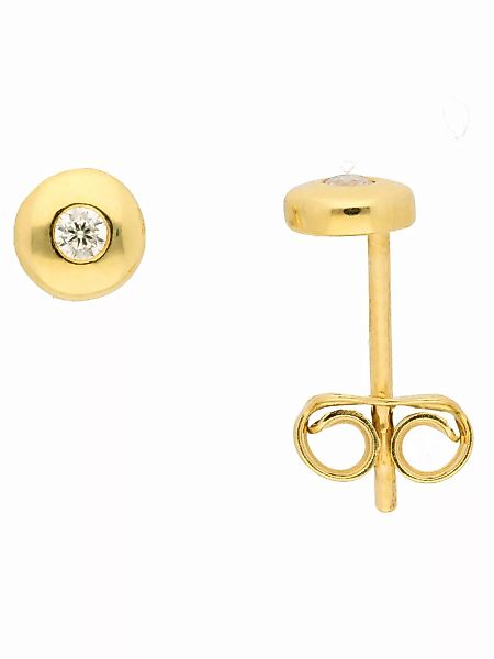 Adelia´s Paar Ohrhänger "333 Gold Ohrringe Ohrstecker mit Zirkonia Ø 5 mm", günstig online kaufen