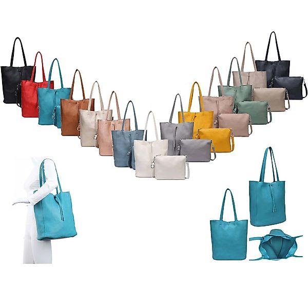 ITALYSHOP24 Schultertasche SET 2in1 Damen Tasche Umhängetasche XXL Shopper, günstig online kaufen