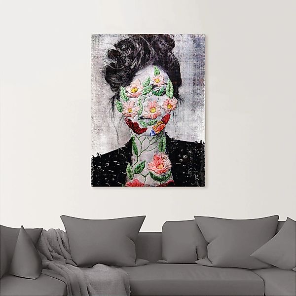 Artland Leinwandbild "Flower Face", Portrait, (1 St.), auf Keilrahmen gespa günstig online kaufen