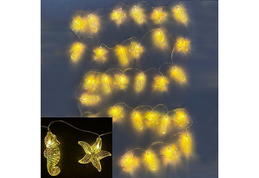 Online-Fuchs LED-Lichterkette mit Timer und 30 Seesternen und Seepferdchen günstig online kaufen