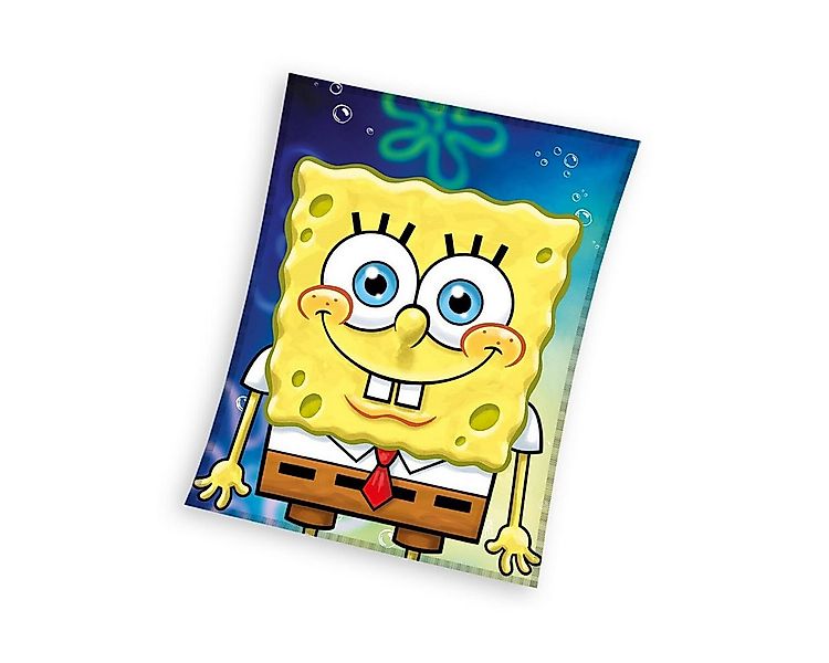 Wohndecke SpongeBob Decke 110x140cm – Polarfleece Kuscheldecke Smile, Spong günstig online kaufen