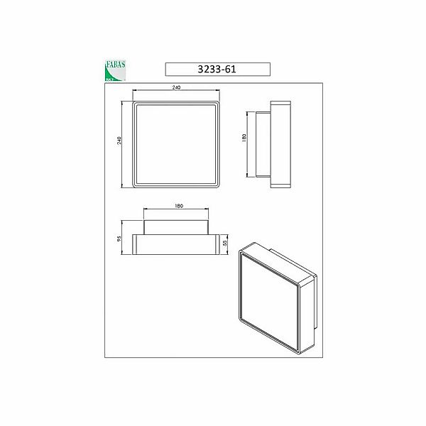 Wandleuchte Oban, 24 cm x 24 cm, 1 x E27, weiß, IP65 günstig online kaufen