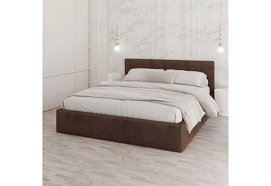 FDM Polsterbett AMBER modern mit Bettkasten MADE IN EU - mit Cord Bezug (ve günstig online kaufen