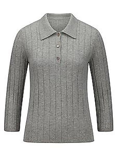 Polo-Pullover 3/4-Arm Fadenmeister Berlin grau günstig online kaufen