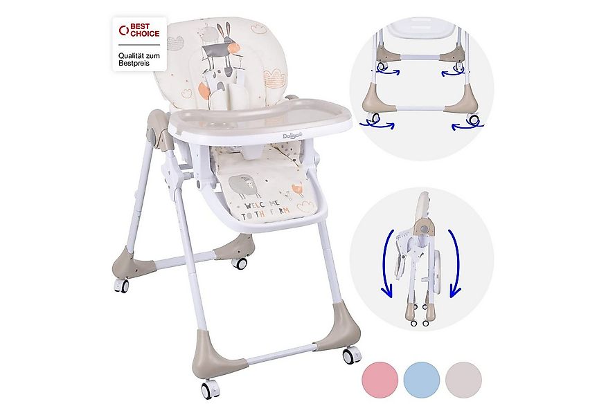 Daliya® Hochstuhl SITONMI 3in1 Kinderhochstuhl & Babyliege, extra breite Rü günstig online kaufen