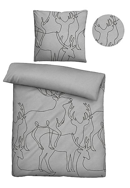 Biberna Bettwäsche 0840517, Flanell, 2 teilig, günstig online kaufen