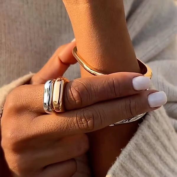 ROUGEMONT Fingerring Damen Ring Edelstahl 18K günstig online kaufen