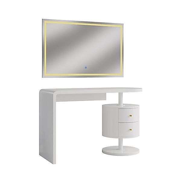 Vicco Schminktisch Lara Weiß 120 cm mit LED-Spiegel günstig online kaufen