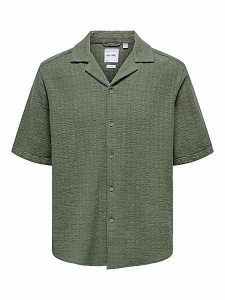 ONLY & SONS Kurzarmhemd "ONSLATHAM RLXSS RESORT LINEN STRUC 0257" günstig online kaufen