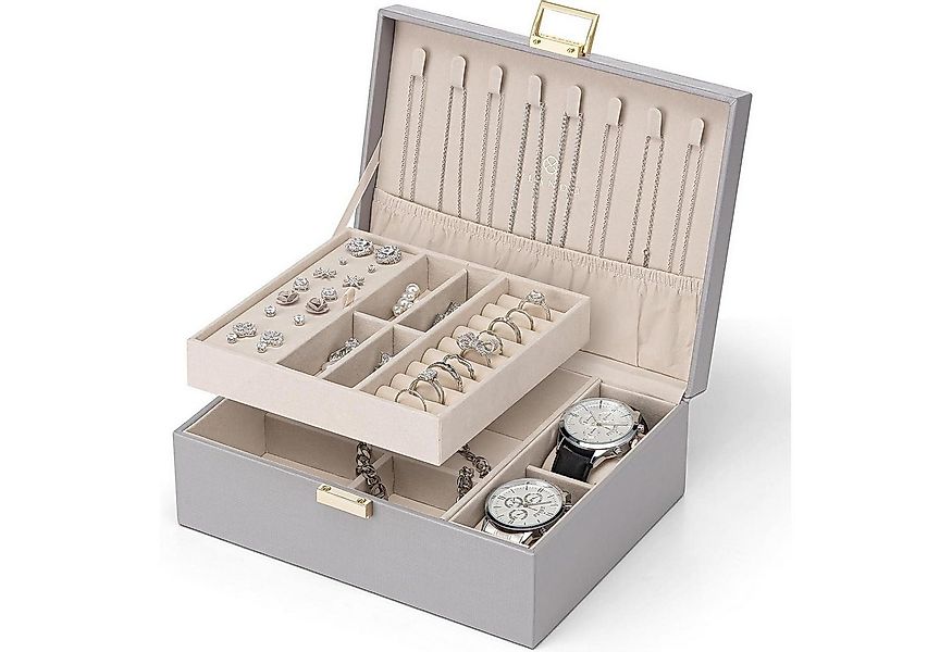 LuxusKollektion Schmuckset Schmuckkästchen Damen 2 Ebenen PU Leder Ringe Oh günstig online kaufen