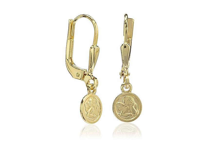 NKlaus Paar Ohrhänger Paar Ohrhänger 20mm Schutzengel Poliert 8 Karat Ge günstig online kaufen
