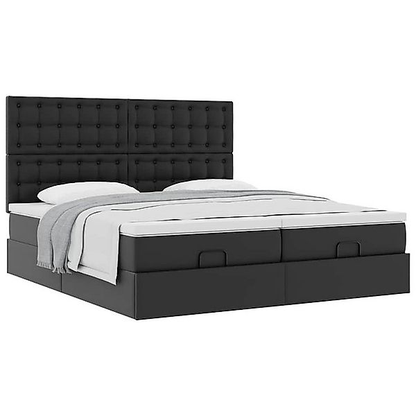 vidaXL Bett Ottoman-Bett mit Matratzen Schwarz 160x200 cm Kunstleder günstig online kaufen